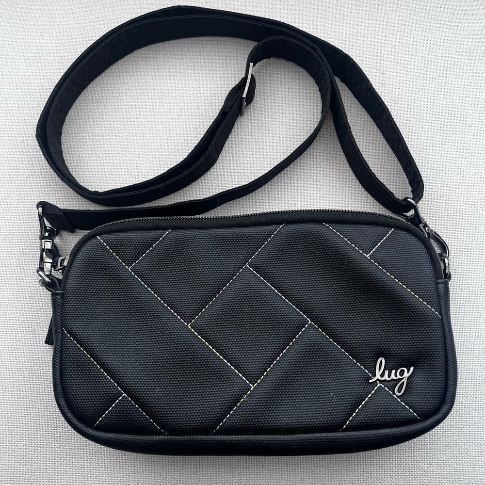 Lug XL Coupe Matte Luxe Purse with Rainbow Stitching Crossbody Bag